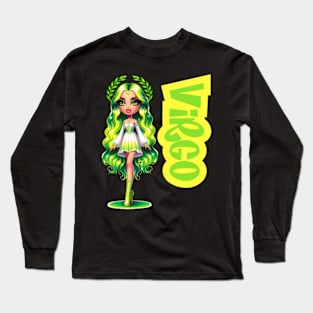 Virgo Szn Dollz Zodiac Birthday Baddie Y2K Anime Long Sleeve T-Shirt